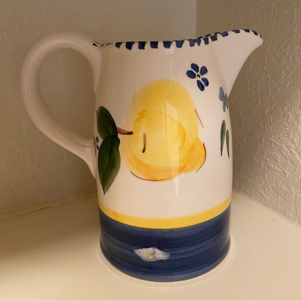Large Pitcher Hand Painted Made In Italy - Picture 3 of 6